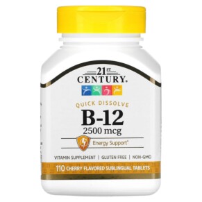 21st Century B-12 Cherry 2.500 mcg 110 Sublingual Tablets 740985271124