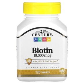 21st Century Biotin 10.000 mcg 120 Tablets 740985277577
