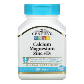 21st Century Calcium Magnesium Zinc + D3 90 Tablets 740985222638