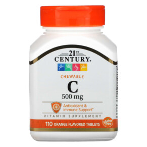 21st Century Chewable C Orange Flavor 500 mg 110 Tablets 740985210246
