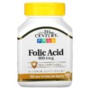 21st Century Folic Acid 800 mcg 180 Easy to Swallow Tablets 740985225639