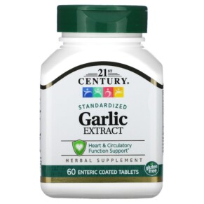 21st Century Garlic Extract Standardized 60 Enteric Coated Tablets 740985218402