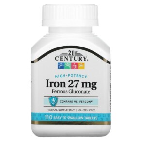 21st Century High-Potency Iron 27 mg 110 Easy to Swallow Tablets 740985226902