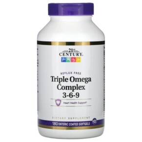 21st Century Triple Omega Complex 3-6-9 180 Enteric Coated Softgels 740985228753