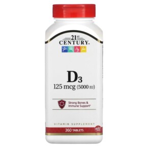 21st Century Vitamin D3 125 mcg (5.000 IU) 360 Tablets 740985274033