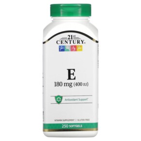 21st Century Vitamin E 180 mg (400 IU) 250 Softgels 740985227305