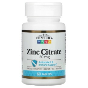 21st Century Zinc Citrate 50 mg 60 Tablets 740985280263