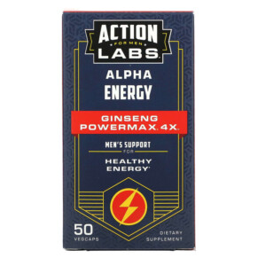 Action Labs Alpha Energy Ginseng Powermax 4x Men's Support 50 VegCaps 047868152168