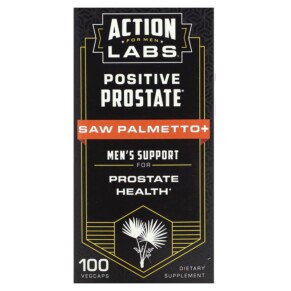 Action Labs Positive Prostate Saw Palmetto Men's Support 100 VegCaps 047868488809