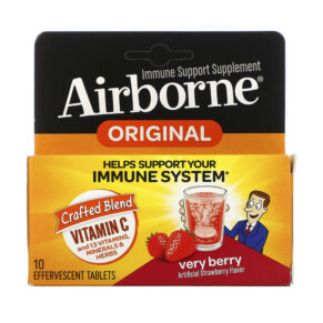AirBorne Immune Support Supplement Very Berry 10 Effervescent Tablets 647865100942