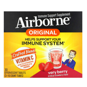 AirBorne Immune Support Supplement Very Berry 3 Tubes 10 Effervescent Tablets Each 647865963790