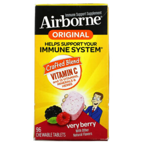 AirBorne Original Immune Support Supplement Very Berry 96 Chewable Tablets 647865963400