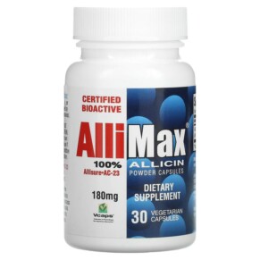 Allimax 100% Allicin Powder Capsules 180 mg 30 Vegetarian Capsules 872232000000