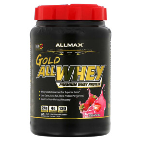 ALLMAX Gold AllWhey Premium Whey Protein Strawberry 2 lbs (907 g) 665553200491