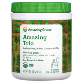 Amazing Grass Amazing Trio Barley Grass Wheat Grass & Alfalfa 8.5 oz (240 g) 829835000753