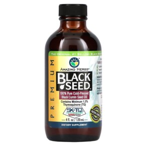 Amazing Herbs Black Seed 100% Pure Cold-Pressed Black Cumin Seed Oil 4 fl oz (120 ml) 665231120042