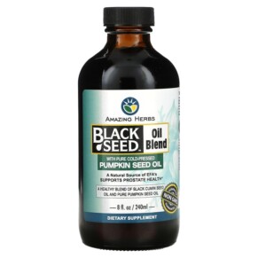 Amazing Herbs Black Seed Oil Blend with Pure Cold-Pressed Pumpkin Seed Oil 8 fl oz (240 ml) 665231140088