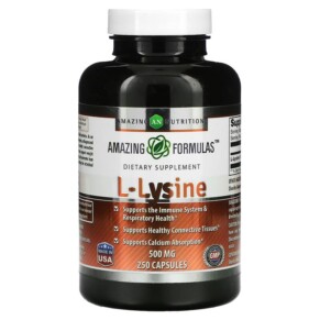Amazing Nutrition L-Lysine 500 mg 250 Capsules 810180022668