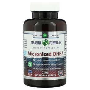 Amazing Nutrition Micronized DHEA 25 mg 180 Veggie Capsules 810180022507