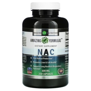 Amazing Nutrition NAC 600 mg 250 Capsules 810180026192