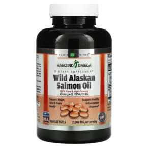 Amazing Nutrition Wild Alaskan Salmon Oil 2.000 mg 180 Softgels 810180021227