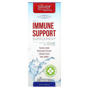 American Biotech Labs Silver Biotics Daily Immune Support Supplement with SilverSol Technology 32 fl oz (946 ml) 831060001320