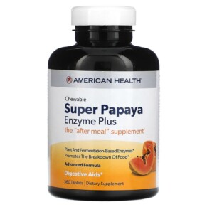American Health Chewable Super Papaya Enzyme Plus 360 Tablets 076630502054