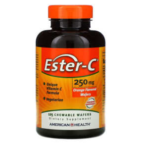 American Health Ester-C Orange 250 mg 125 Chewable Wafers 076630170727