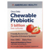 American Health Once Daily Chewable Probiotic Natural Strawberry 5 Billion CFU 60 Chewable Tablets 076630300797