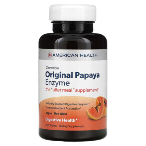 American Health Original Chewable Papaya Enzyme 250 Tablets 076630501040