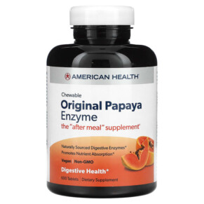 American Health Original Chewable Papaya Enzyme 600 Tablets 076630501057