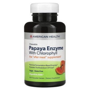 American Health Papaya Enzyme with Chlorophyll 250 Chewable Tablets 076630503044