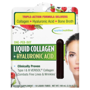 Applied Nutrition Liquid Collagen + Hyaluronic Acid 10 Liquid-Tubes 3.35 fl oz (100 ml) 710363592608
