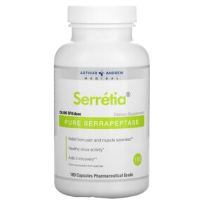 Arthur Andrew Medical Serretia Pure Serrapeptase 125.000 SPU 180 Capsules 855571001662