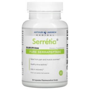 Arthur Andrew Medical Serretia Pure Serrapeptase 125.000 SPU 90 Capsules 855571001594