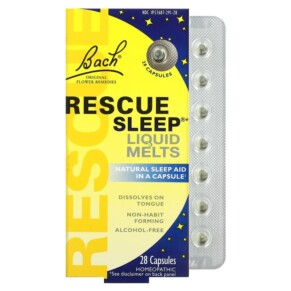 Bach Original Flower Remedies Rescue Sleep Liquid Melts 28 Capsules 741273015284