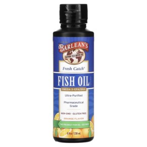 Barlean's Fresh Catch Fish Oil Omega-3 EPA/DHA Orange 8 fl oz (236 ml) 705875600019