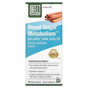 Bell Lifestyle Blood Sugar Metabolism 60 Veggie Capsules 771733110174