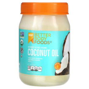 BetterBody Foods Naturally Refined Organic Coconut Oil 15.5 fl oz (458 ml) 897922002485