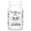 Bio Tech Pharmacal Inc D3-50 Cholecalciferol 100 Capsules 705105101101