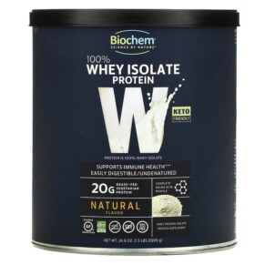 Biochem 100% Whey Isolate Protein Natural 24.6 oz (699 g) 015794018414