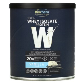 Biochem 100% Whey Isolate Protein Vanilla 30.2 oz (857 g) 015794020110