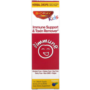 Bioray Inc. Kids Immune Support & Toxin Remover Blueberry 2 fl oz (60 ml) 752830678880