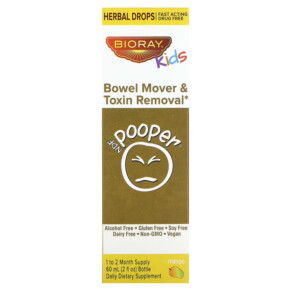 Bioray Inc. Kids NDF Pooper Bowel Mover & Toxin Removal Mango 2 fl oz (60 ml) 646858160024
