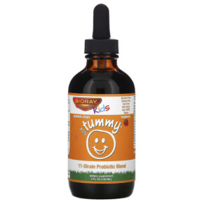 Bioray Inc. Kids NDF Tummy 11-Strain Probiotic Blend Raspberry 4 fl oz (120 ml) 736211465252