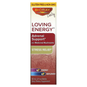 Bioray Inc. Loving Energy Adrenal Support with Medical Mushrooms Alcohol Free 2 fl oz (60 ml) 646858160086