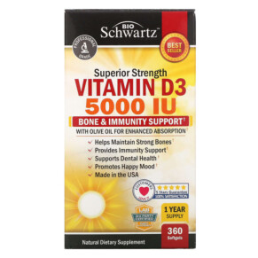 BioSchwartz Superior Strength Vitamin D3 5.000 IU 360 Softgels 737212751191