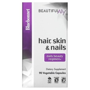 Bluebonnet Nutrition Beautiful Ally Hair Skin & Nails 90 Vegetable Capsules 743715015029