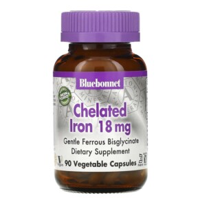 Bluebonnet Nutrition Chelated Iron 18 mg 90 Vegetable Capsules 743715007260