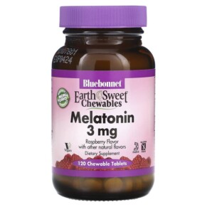 Bluebonnet Nutrition EarthSweet Chewables Melatonin Natural Raspberry 3 mg 120 Chewable Tablets 743715009943